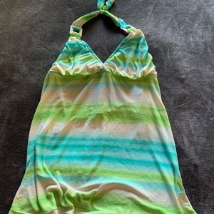 swimwear green blue and white